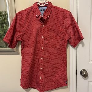 Izod button front short sleeve Anchor print